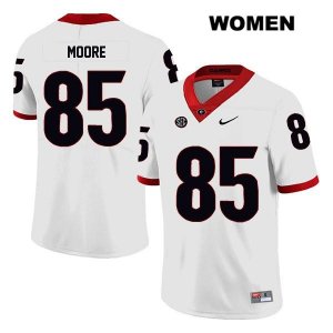 Women's Georgia Bulldogs NCAA #85 Cameron Moore Nike Stitched White Legend Authentic College Football Jersey YBQ3854FI